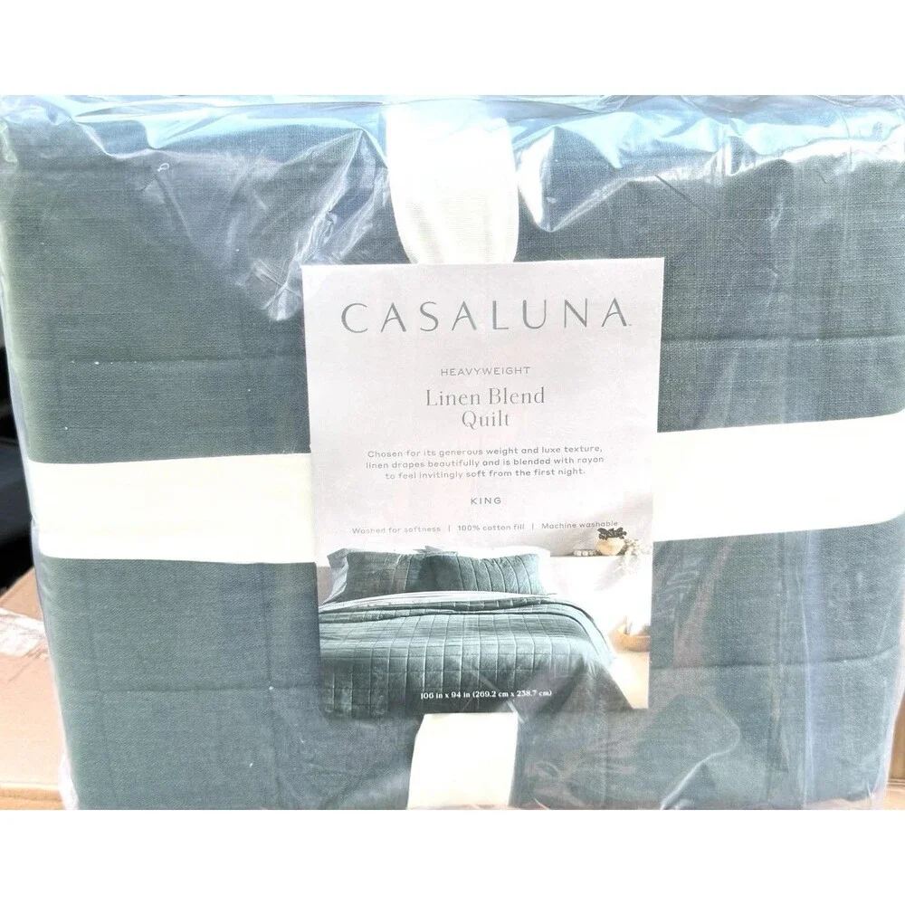 Casaluna Quilted Bedspread in Teal Green